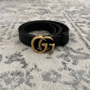 Gucci Leather Belt with Double G buckle